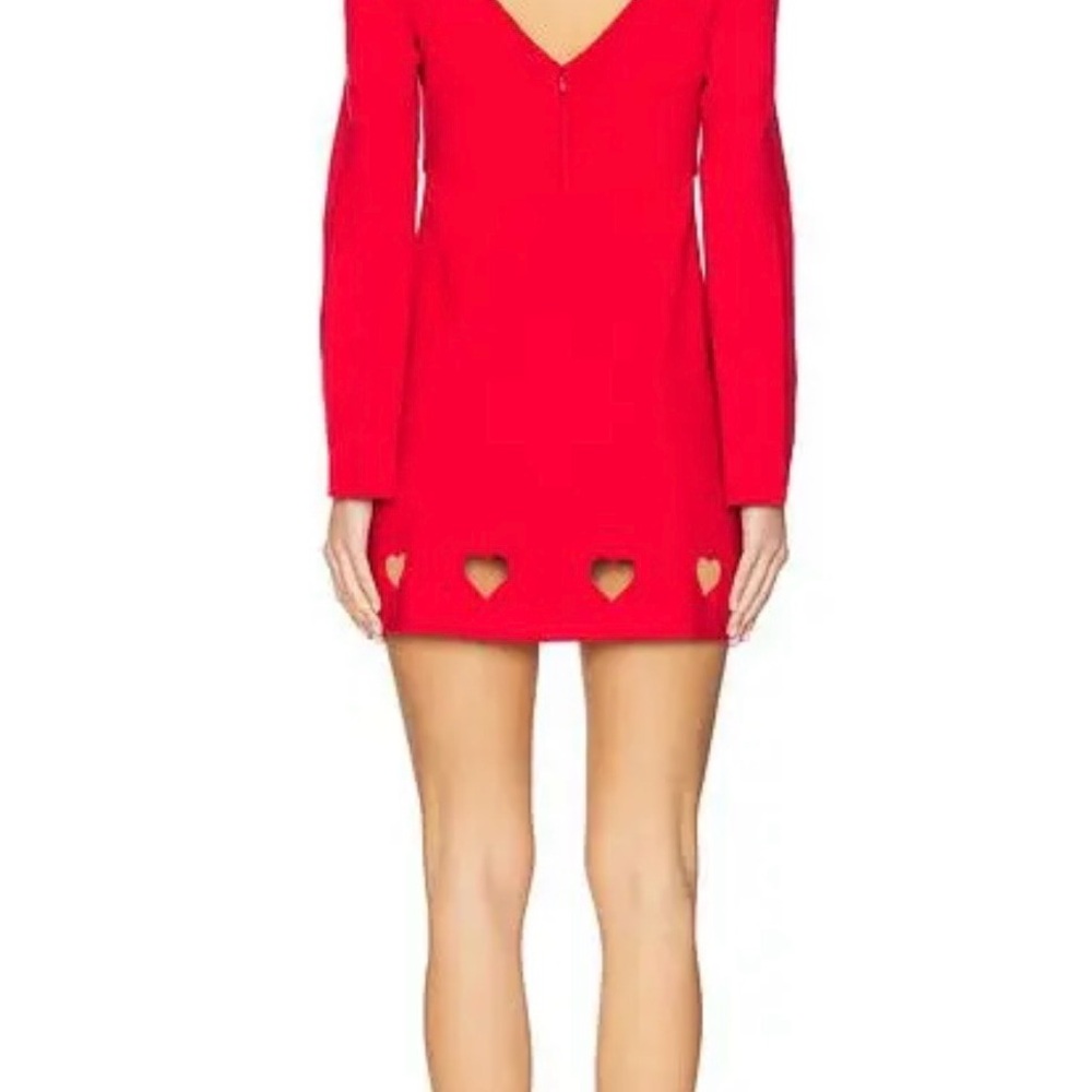 Likely Red Mini Dress with Heart Cutouts